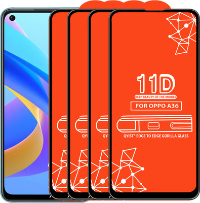 Qyist Edge To Edge Tempered Glass for Oppo A36(Pack of 4)