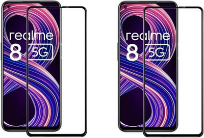 DMJHP Edge To Edge Tempered Glass for Realme 8 5G(Pack of 2)