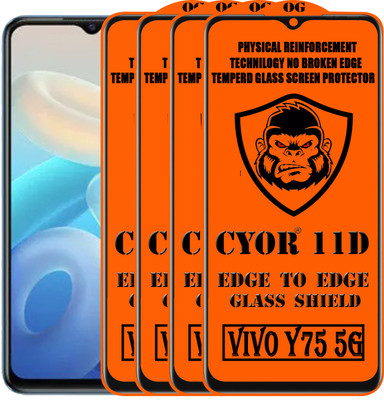 CYOR Edge To Edge Tempered Glass for VIVO Y75 5G(Pack of 4)