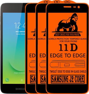 TWIGLO Edge To Edge Tempered Glass for SAMSUNG J2 CORE(Pack of 3)
