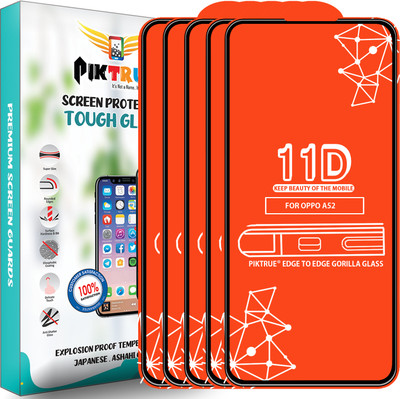 PikTrue Edge To Edge Tempered Glass for Oppo A52 2020(Pack of 5)