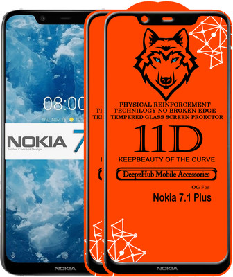DeepzHub Edge To Edge Tempered Glass for Nokia 7.1 Plus(Pack of 2)