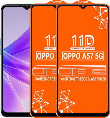 CYOR Edge To Edge Tempered Glass for OPPO A57 5G(Pack of 2)