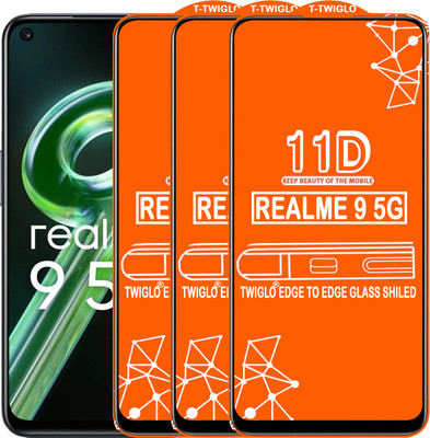 TWIGLO Edge To Edge Tempered Glass for REALME 9 5G(Pack of 3)