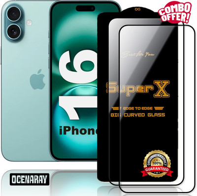 OCEANRAY Edge To Edge Tempered Glass for Apple iPhone 16(Pack of 2)