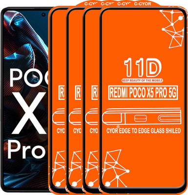 CYOR Edge To Edge Tempered Glass for REDMI POCO X5 PRO 5G(Pack of 4)