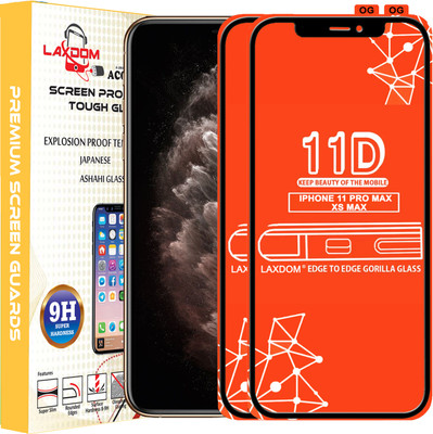 Laxdom Edge To Edge Tempered Glass for Apple iPhone XS Max(Pack of 2)