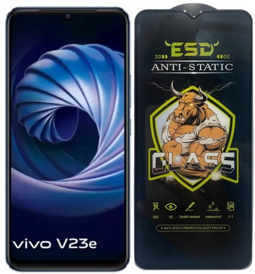 TELESHIELD Edge To Edge Tempered Glass for Vivo V23E, ESD Glass, ESD Protector, Edge to Edge, Screen Protector(Pack of 1)