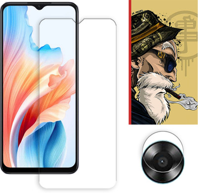 SOMTONE Edge To Edge Tempered Glass for Oppo A17k 4G Tempered Glass Screen Protector | Anti-Scratch | Edge to Edge Full Coverage | 9H Hardness ( 1 FRONT SCREEN GUARD + 1 CAMERA LENS PROTECTOR + 1 FREE BACK EMBOSSED SKIN001 )(Pack of 1)
