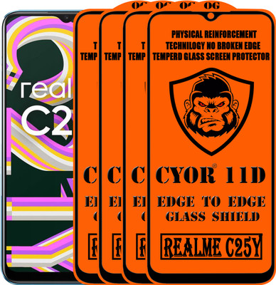 CYOR Edge To Edge Tempered Glass for REALME C21Y(Pack of 4)