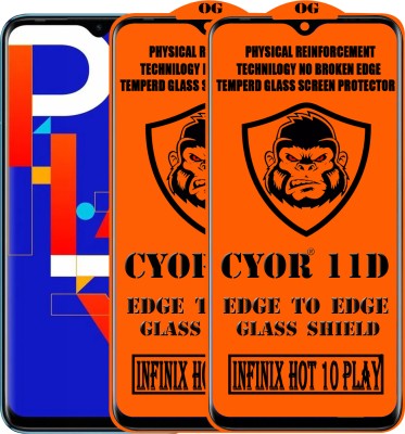 CYOR Edge To Edge Tempered Glass for INFINIX HOT 10 PLAY(Pack of 2)