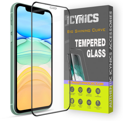 ICYNICS Edge To Edge Tempered Glass for Apple iPhone 11, Anti-Fingerprint, Waterproof, Oil-resistant, Bubble-Free, Anti-Static with Full Screen Coverage & Easy Installation(Pack of 1)