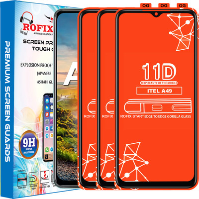 Rofix star Edge To Edge Tempered Glass for ITEL A49(Pack of 3)