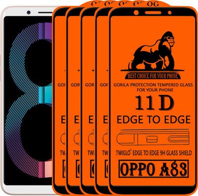 TWIGLO Edge To Edge Tempered Glass for Oppo(Pack of 5)