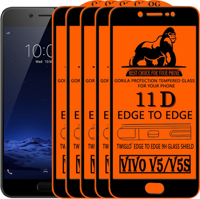 TWIGLO Edge To Edge Tempered Glass for VIVO V5S(Pack of 5)
