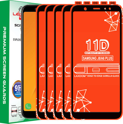 Laxdom Edge To Edge Tempered Glass for Samsung Galaxy J8(Pack of 5)