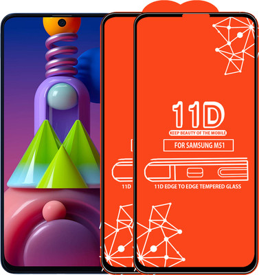 Qyist Edge To Edge Tempered Glass for Samsung Galaxy M51(Pack of 2)