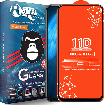 Roxel Edge To Edge Tempered Glass for Redmi 10 Prime(Pack of 1)