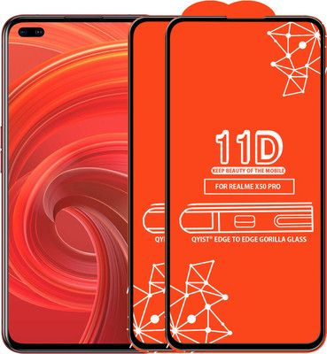 Qyist Edge To Edge Tempered Glass for Realme X50 Pro(Pack of 2)