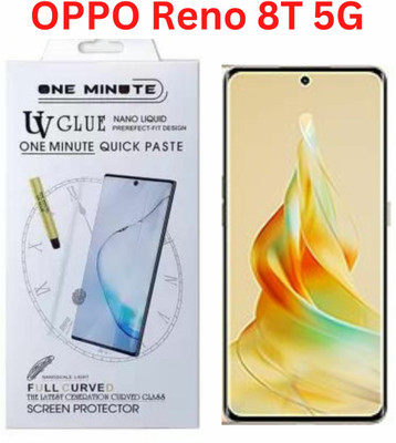 XRENGTH Edge To Edge Tempered Glass for OPPO Reno8T 5G(Pack of 1)