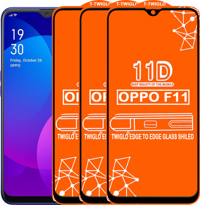 TWIGLO Edge To Edge Tempered Glass for OPPO F11(Pack of 3)
