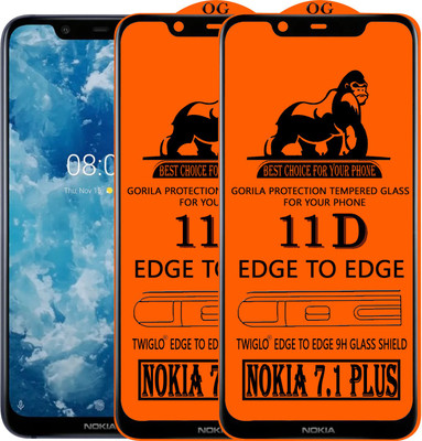 11D Edge To Edge Tempered Glass for NOKIA 7.1 PLUS(Pack of 2)