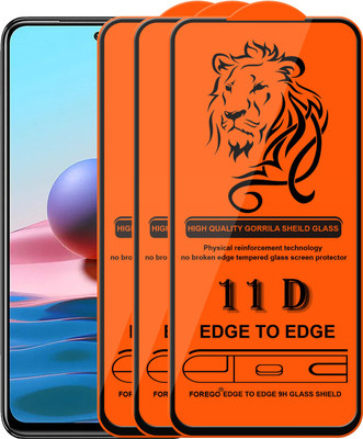 Forego Edge To Edge Tempered Glass for Redmi Note 10s(Pack of 3)