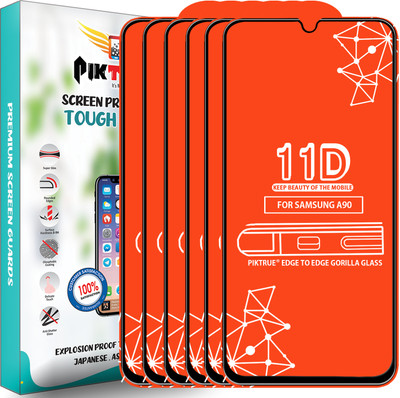 PikTrue Edge To Edge Tempered Glass for Samsung Galaxy A90(Pack of 6)