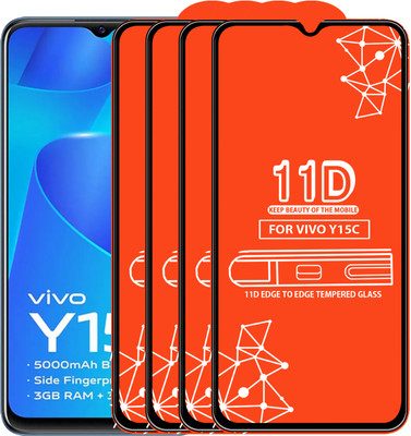 Qyist Edge To Edge Tempered Glass for Vivo Y15C(Pack of 4)