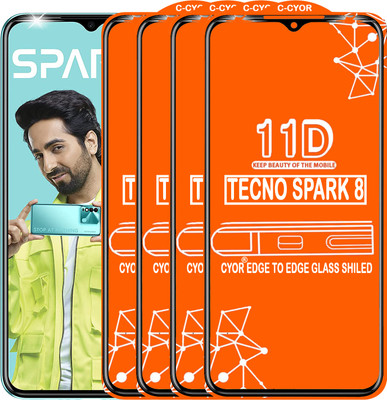 CYOR Edge To Edge Tempered Glass for TECNO SPARK 8(Pack of 4)