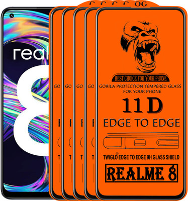 TWIGLO Edge To Edge Tempered Glass for REALME 8 4G(Pack of 5)