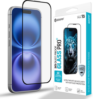 Gripp Edge To Edge Tempered Glass for Apple iPhone 16 (6.1 inch)(Pack of 1)