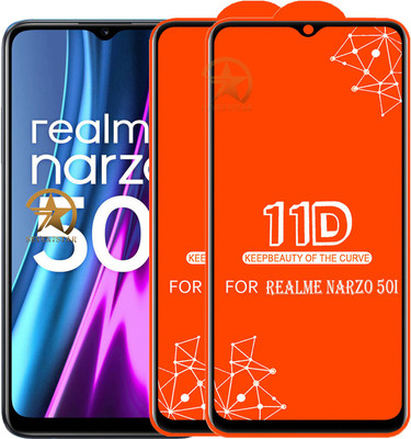 SEVEN7STAR Edge To Edge Tempered Glass for Realme Narzo 50i(Pack of 2)