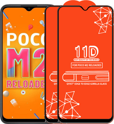 Qyist Edge To Edge Tempered Glass for Poco M2 Reloaded(Pack of 2)