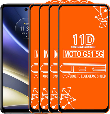CYOR Edge To Edge Tempered Glass for MOTO G51 5G(Pack of 4)