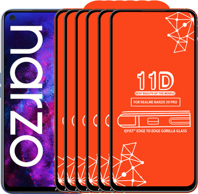 Qyist Edge To Edge Tempered Glass for Realme Narzo 30 Pro(Pack of 6)