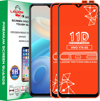 Laxdom Edge To Edge Tempered Glass for VIVO Y75 5G(Pack of 2)