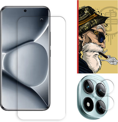 SOMTONE Edge To Edge Tempered Glass for Xiaomi Redmi Note 15 Pro Plus 5G Tempered Glass Screen Protector | Anti-Scratch | Edge to Edge Full Coverage | 9H Hardness ( 1 FRONT SCREEN GUARD + 1 CAMERA LENS PROTECTOR + 1 FREE BACK EMBOSSED SKIN001 )(Pack of 1)
