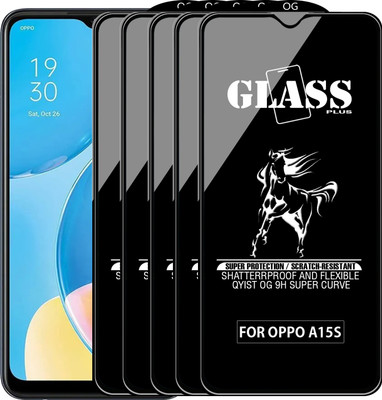 Qyist Edge To Edge Tempered Glass for OPPO A15S(Pack of 5)