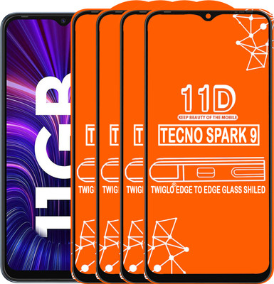 TWIGLO Edge To Edge Tempered Glass for TECNO SPARK 9(Pack of 4)