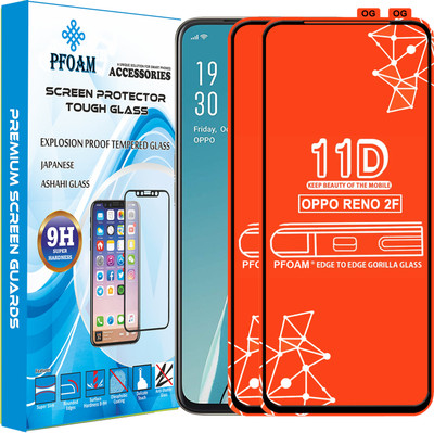 PFOAM Edge To Edge Tempered Glass for Oppo Reno2 F(Pack of 2)