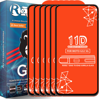 Roxel Edge To Edge Tempered Glass for Moto G32 5G(Pack of 6)