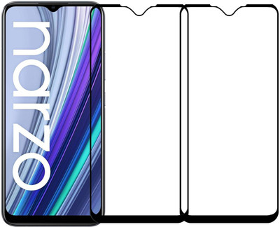 Karpine Edge To Edge Tempered Glass for Realme Narzo 30A(Pack of 2)