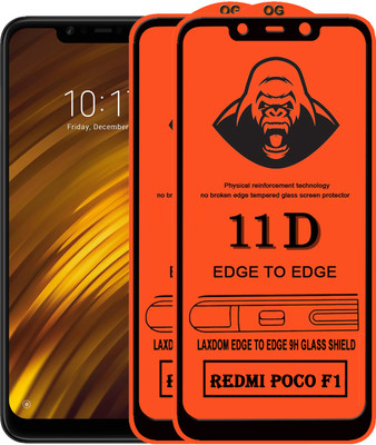 Laxdom Edge To Edge Tempered Glass for POCO F1(Pack of 2)