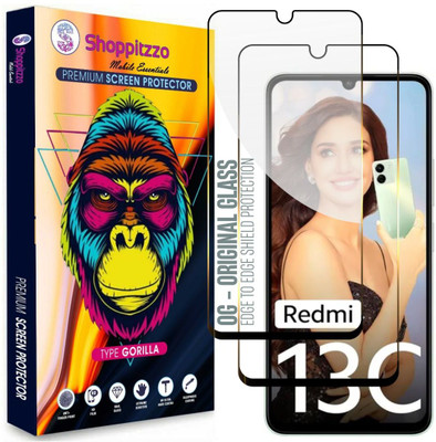 Shoppitzzo Edge To Edge Tempered Glass for Poco C65 | Redmi 13C(6.74 Inch)D(Pack of 2)
