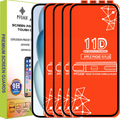PFOAM Edge To Edge Tempered Glass for APPLE IPHONE 15 PLUS(Pack of 4)