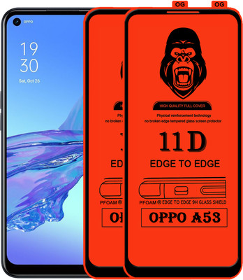 Rofix star Edge To Edge Tempered Glass for OPPO A53(Pack of 2)
