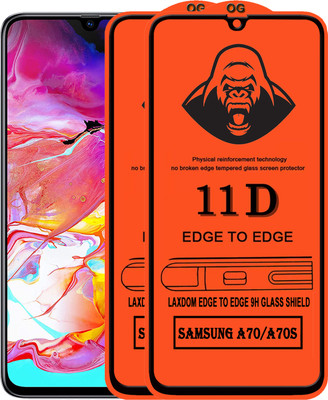 Laxdom Edge To Edge Tempered Glass for SAMSUNG GALAXY A70(Pack of 2)