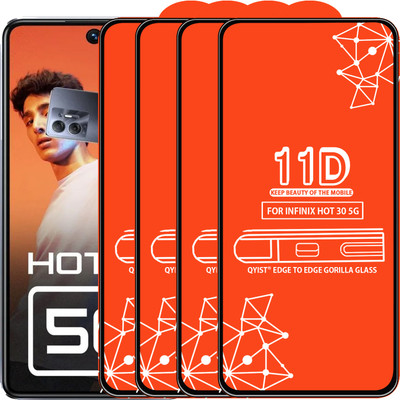 Qyist Edge To Edge Tempered Glass for Infinix Hot 30 5G(Pack of 4)