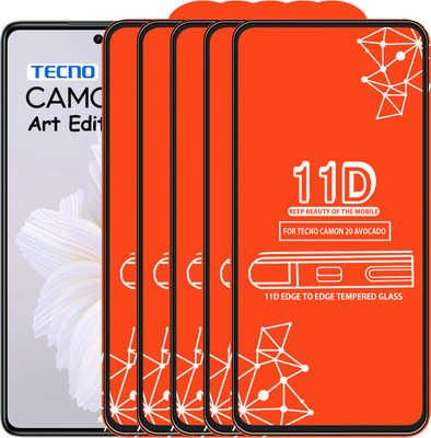 Roxel Edge To Edge Tempered Glass for Tecno Camon 20 Avocado Edition(Pack of 5)